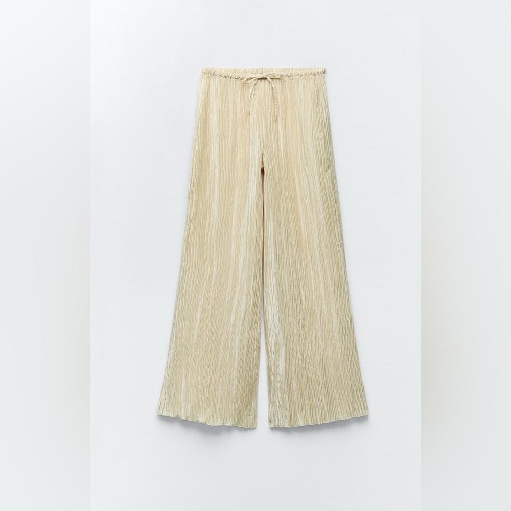ZARA - PLEATED SATIN EFFECT PANTS